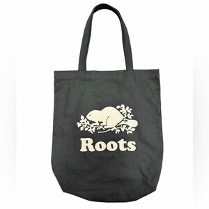 Roots Organic Cotton Black Canvas Tote